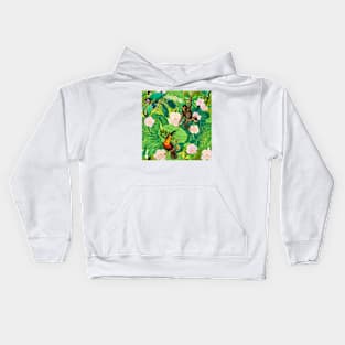 Monkey, toucan and parrot rainforest Kids Hoodie